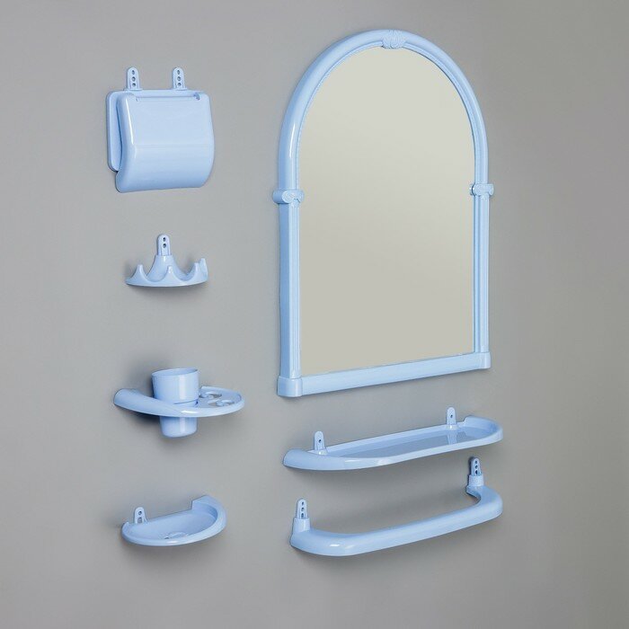 Набор для ванной комнаты «Олимпия», цвет голубой - фотография № 1