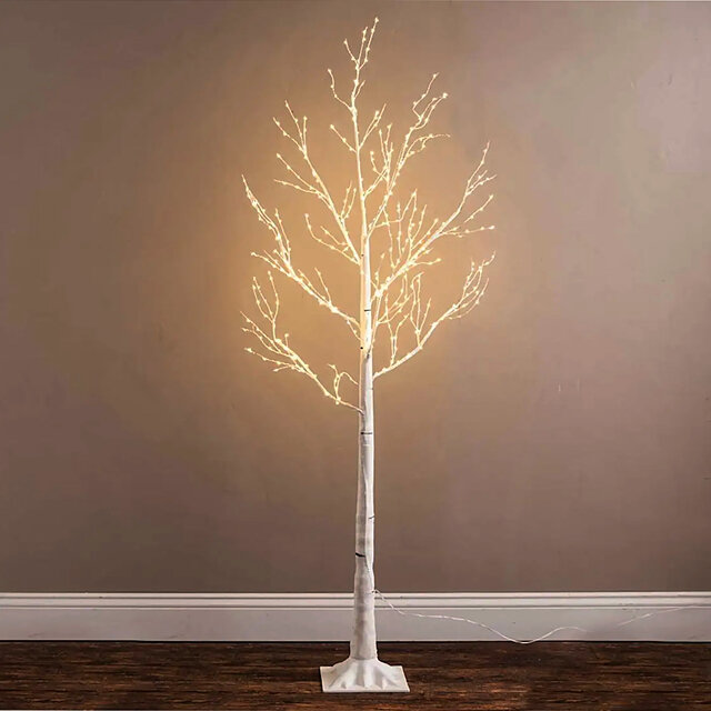 Kaemingk Светодиодное дерево Белая Береза 180 см 600 теплых белых микро LED ламп IP44 492419