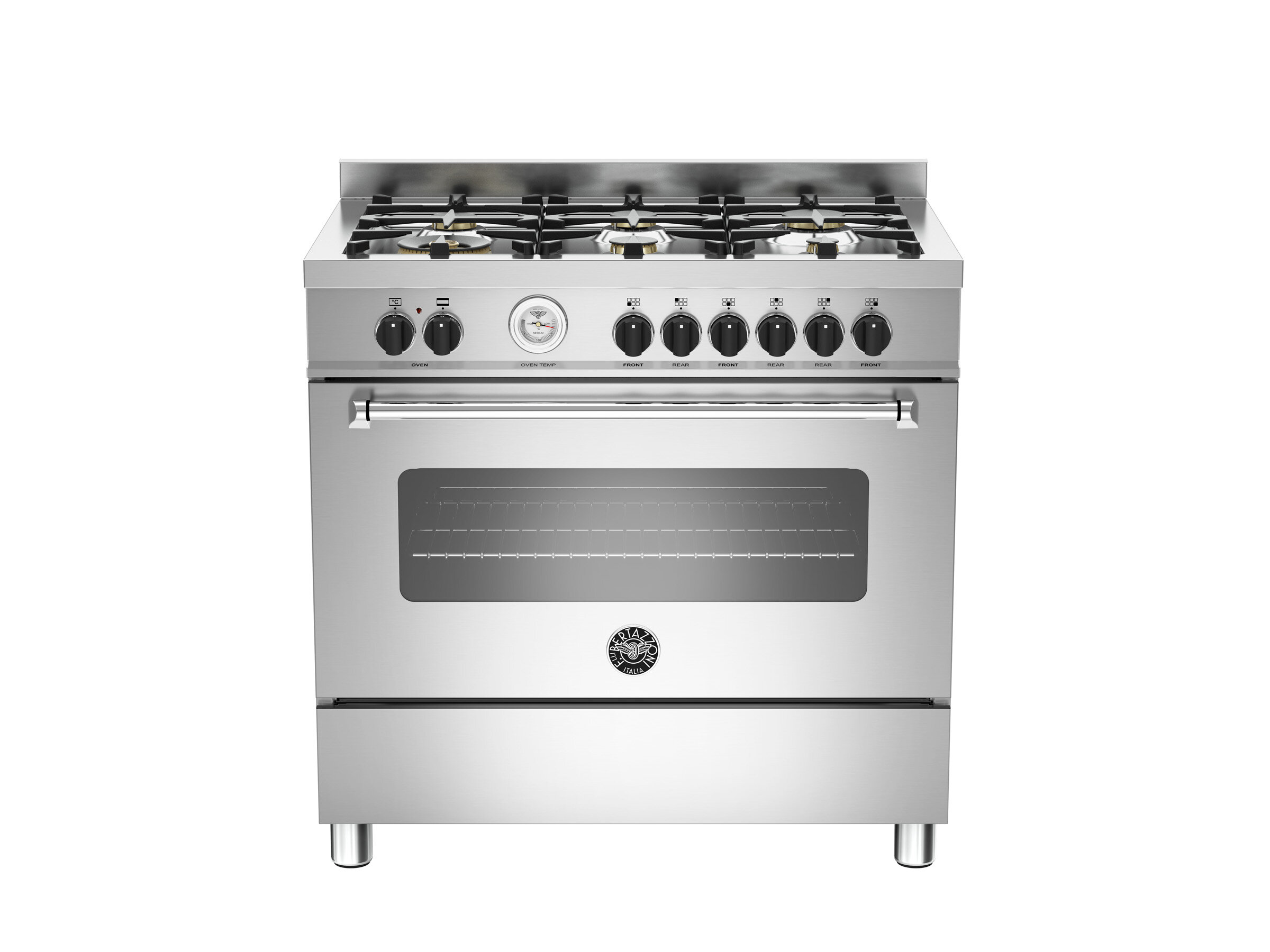 MAS906MFESXT Варочный центр Bertazzoni, 6 конфорок, электрический духовой шкаф, 90 см Нержавеющая сталь - фотография № 2