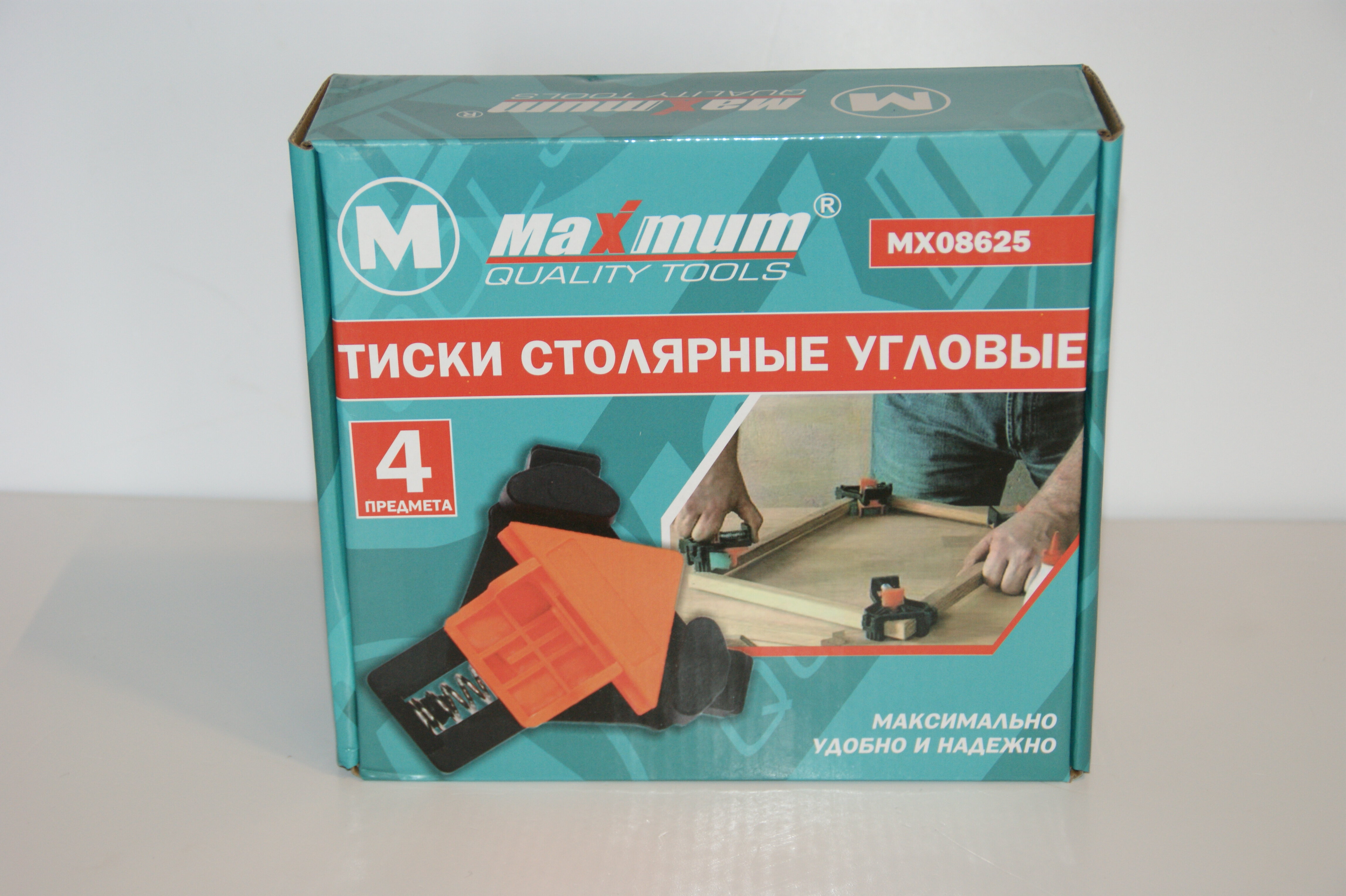 Тиски столярные угловые MAXIMUM MX08625 для фиксации досок, коробка, 4 шт.