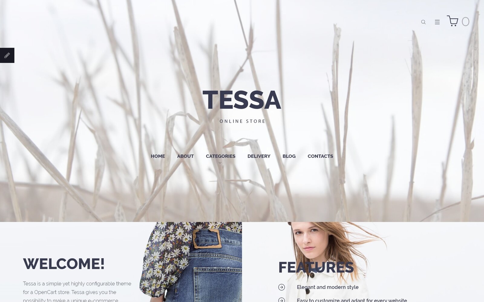 Tessa - Fashion & Clothing Store Шаблон OpenCart