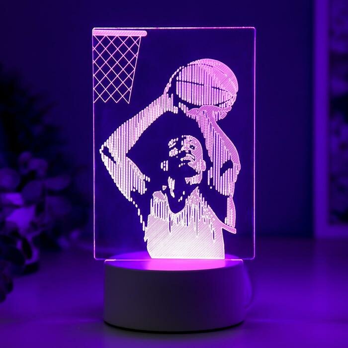 RISALUX Светильник "Баскетбол" LED RGB от сети 9,5х11х20 см - фотография № 5