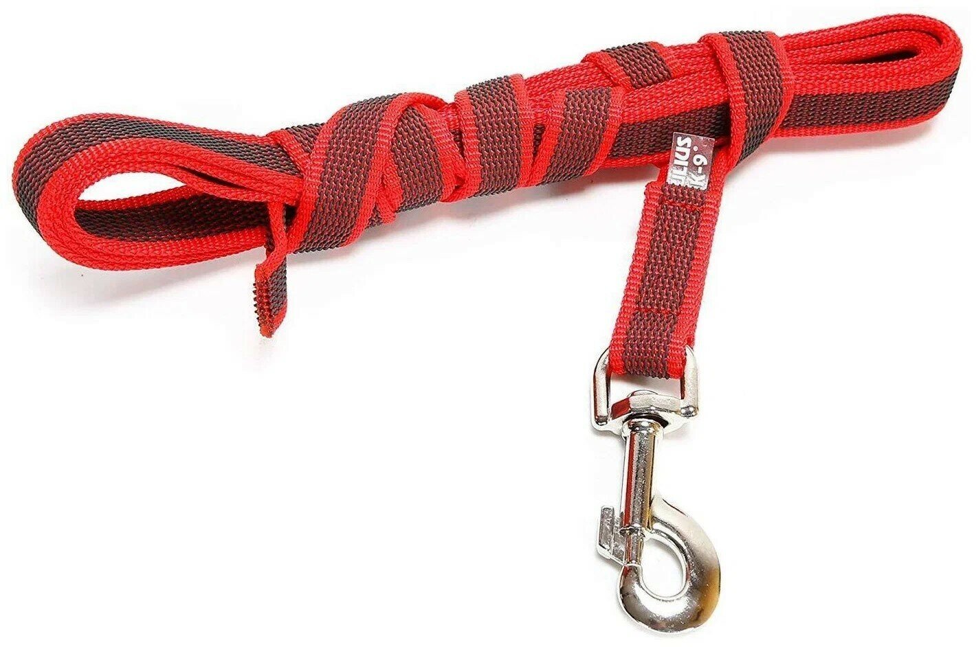 фото Поводок для собак Julius-K9 Color & Gray Super-grip 2/500см, без ручки, до 50 кг, красно-серый