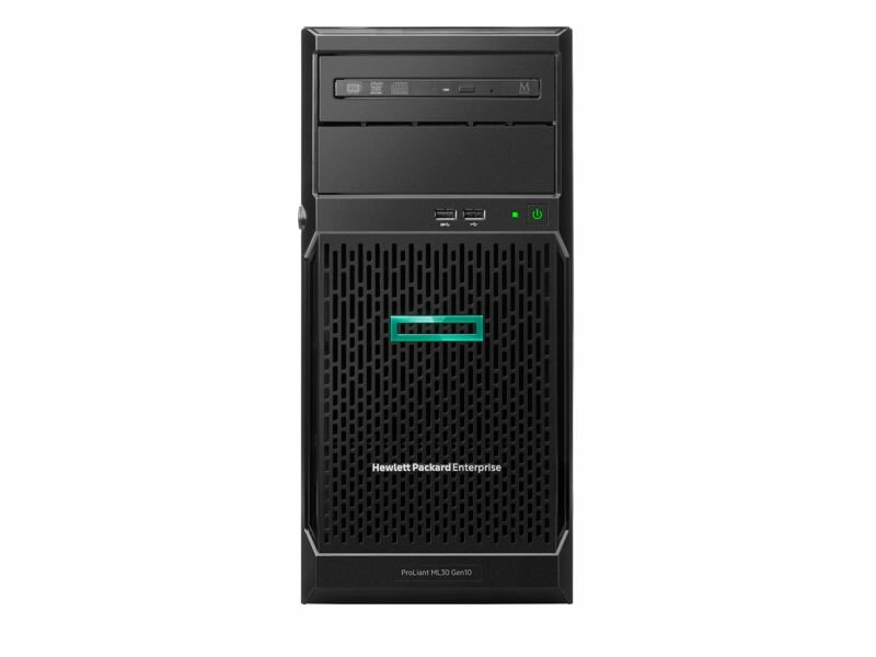 Сервер Hewlett Packard Enterprise ProLiant ML30 Gen10 (P16929-421) 1 x Xeon E-2234 3.4 ГГц/16 ГБ DDR4/без накопителей/количество отсеков 3.5" hot swap: 4/1 x 350 Вт/LAN 1 Гбит/c