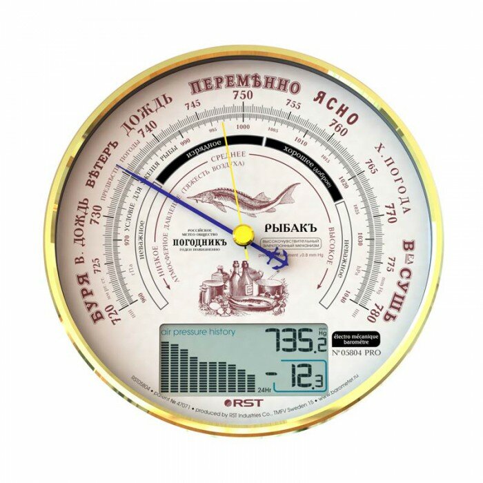 RST 05804 Цифровой барометр электромеханический "Рыбак"