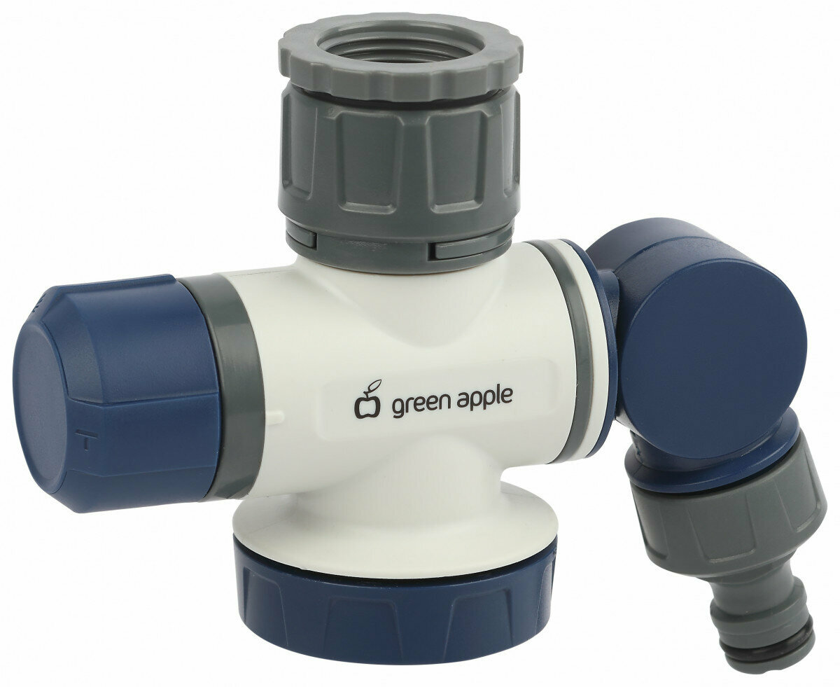 фото Green Apple Регулятор для подачи воды GREEN APPLE GARP-02 двухпутевой (кран+штуцер)