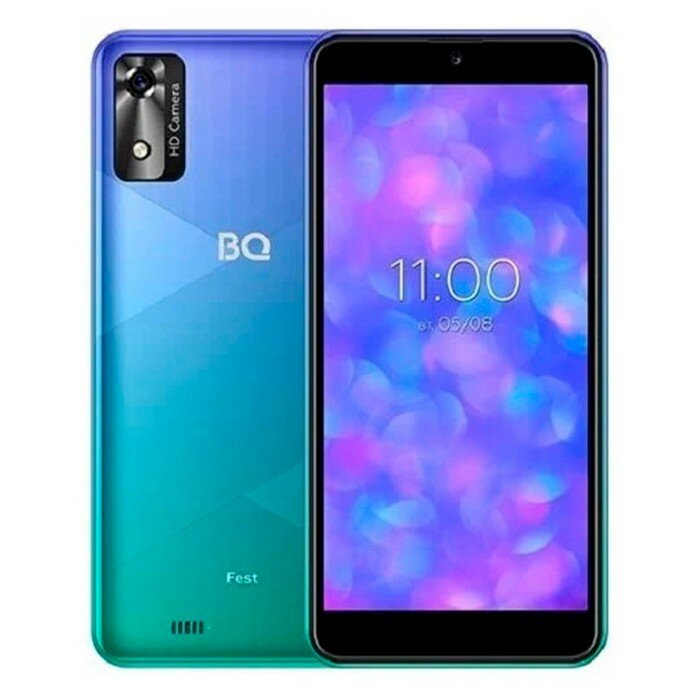 Смартфон BQ S-5565L Fest, 5.45", IPS, 2 sim, 2Гб, 16Гб, 2 Мп, microSD, 2200мАч, сине-зеленый