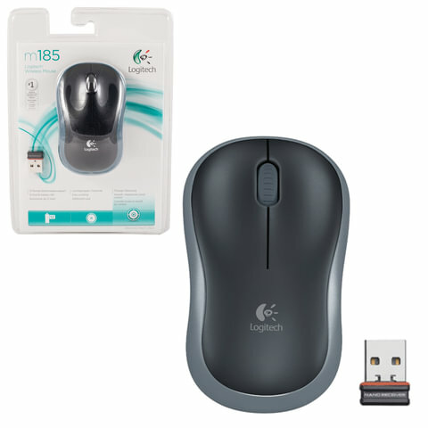   Logitech Wireless Mouse M185 Swift Grey 910-002238