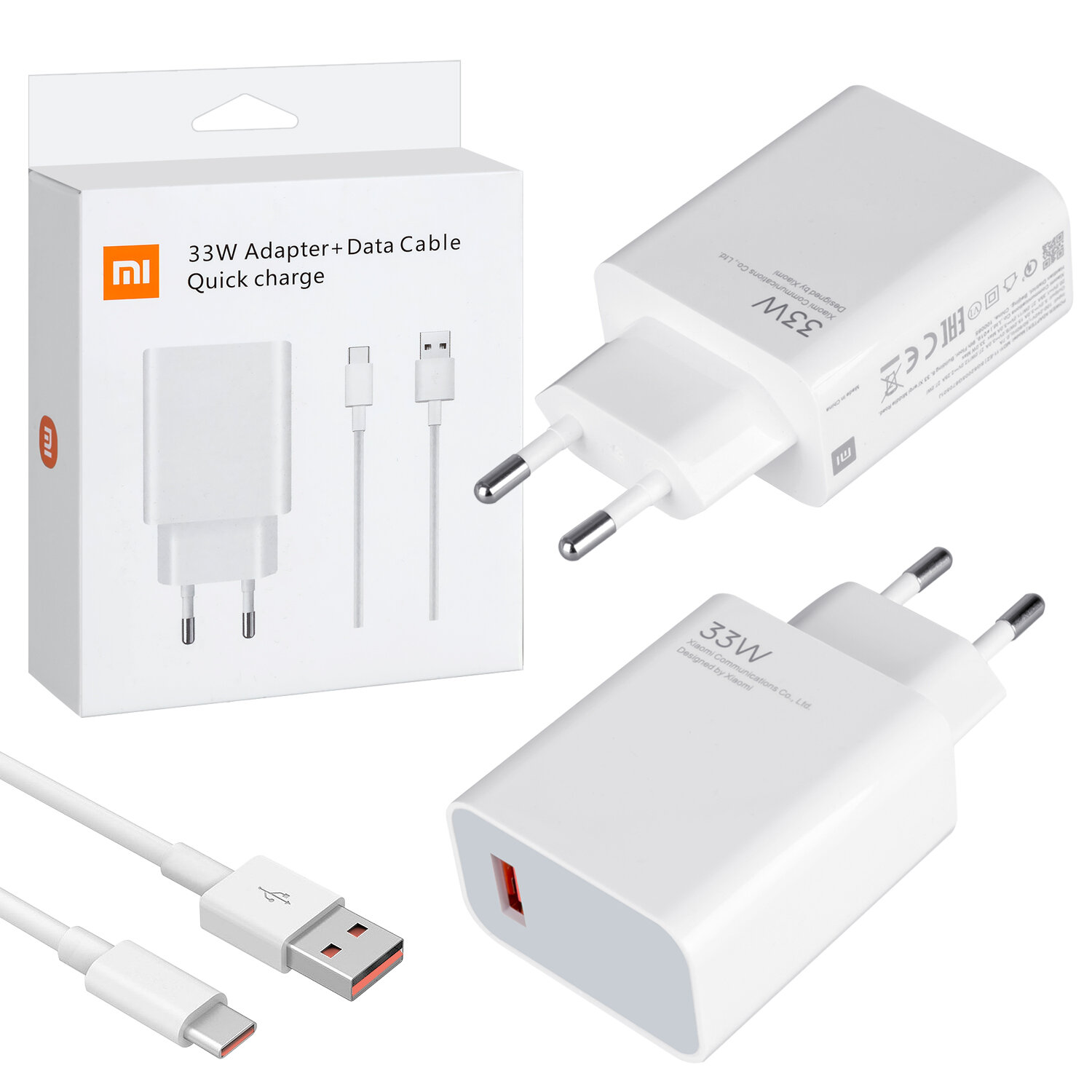 Зарядный комплект Xiaomi Mi Charging Combo, 33 Вт, белый Быстрая Зарядка