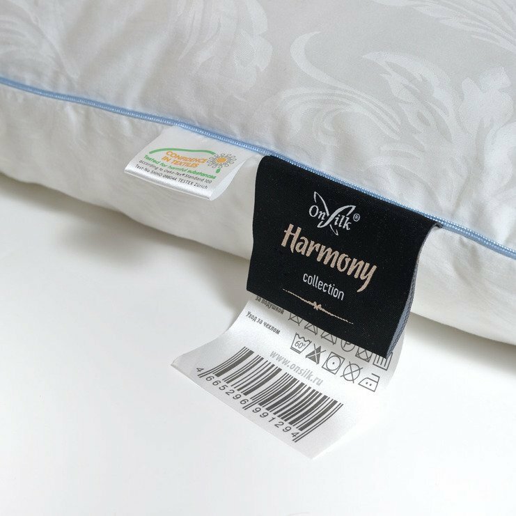 Шелковая подушка "Harmony" M-поддержка средняя/средней упругости 50х70 - фотография № 2