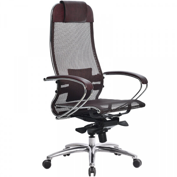 Кресло руководителя Метта Samurai S-1.04 офисное, обивка: текстиль, цвет: темно бордовый