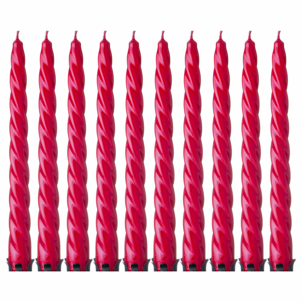 Набор свечей (10 шт) лакированный красный высота 23 см Adpal (348-644)
