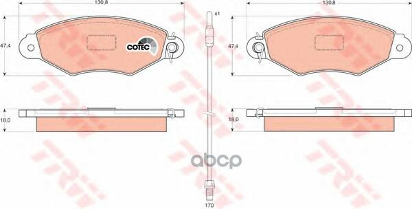 Trw^Gdb1402 Колодки Пер.Nissan Kubistar X76 1.2 03-09 TRW арт. GDB1402