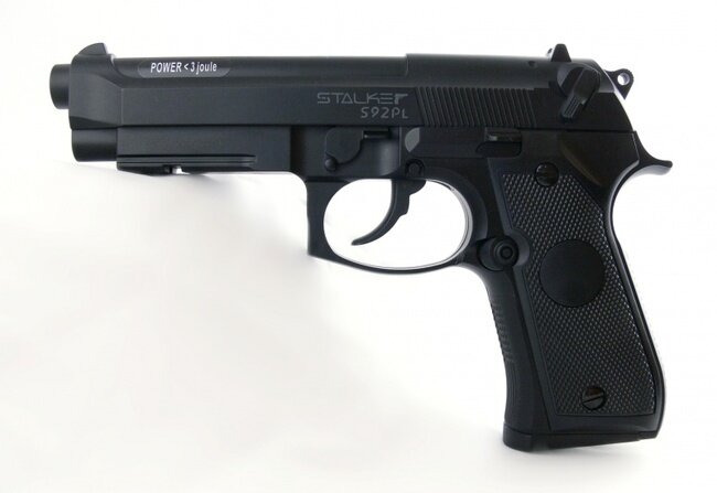 Пистолет пневматический Stalker S92PL (Beretta 92,пластик), 120 м/с