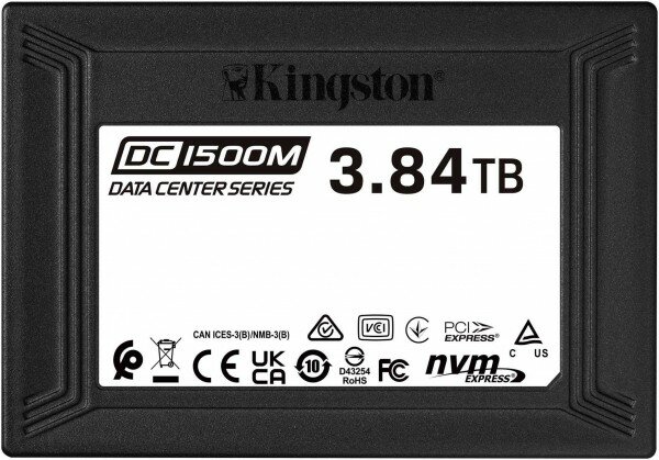 SSD диск Kingston PCI-E 3.0 x4 3.84Tb SEDC1500M/3840G DC1500M 2.5" 1.6 DWPD SEDC1500M/3840G