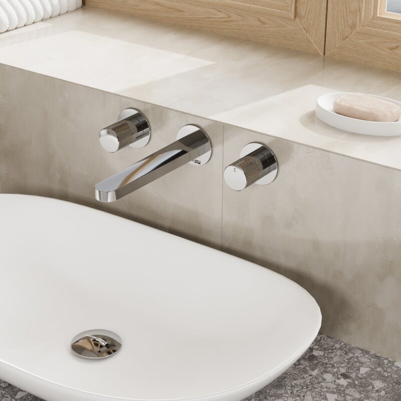 Встраиваемый смеситель для раковины WasserKRAFT Mosel 4645 из латуни с хромоникелевым покрытием