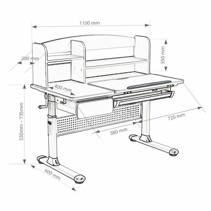 Комплект Cubby парта Rimu Grey + кресло Solidago Grey - фотография № 10