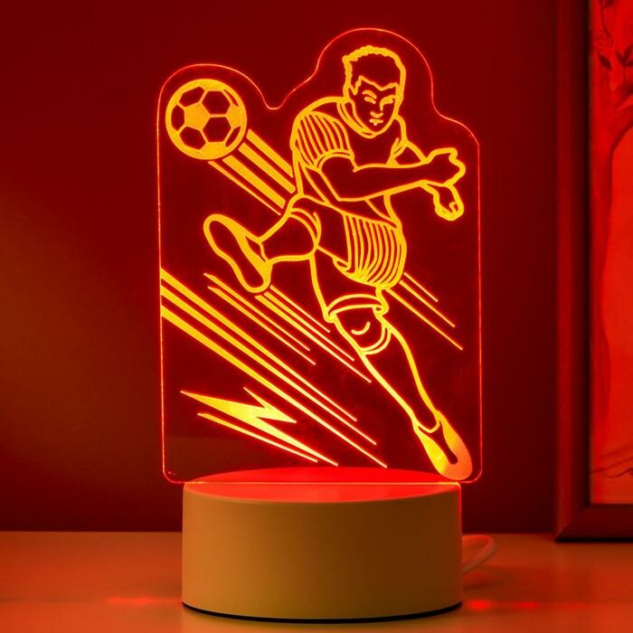 RISALUX Светильник "Футболист" LED RGB от сети 9,5х11х20,5 см - фотография № 3