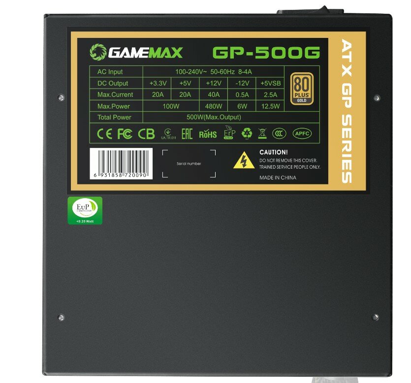 GameMax Блоки питания Блок питания ATX 500W GP-500G 80+ GOLD