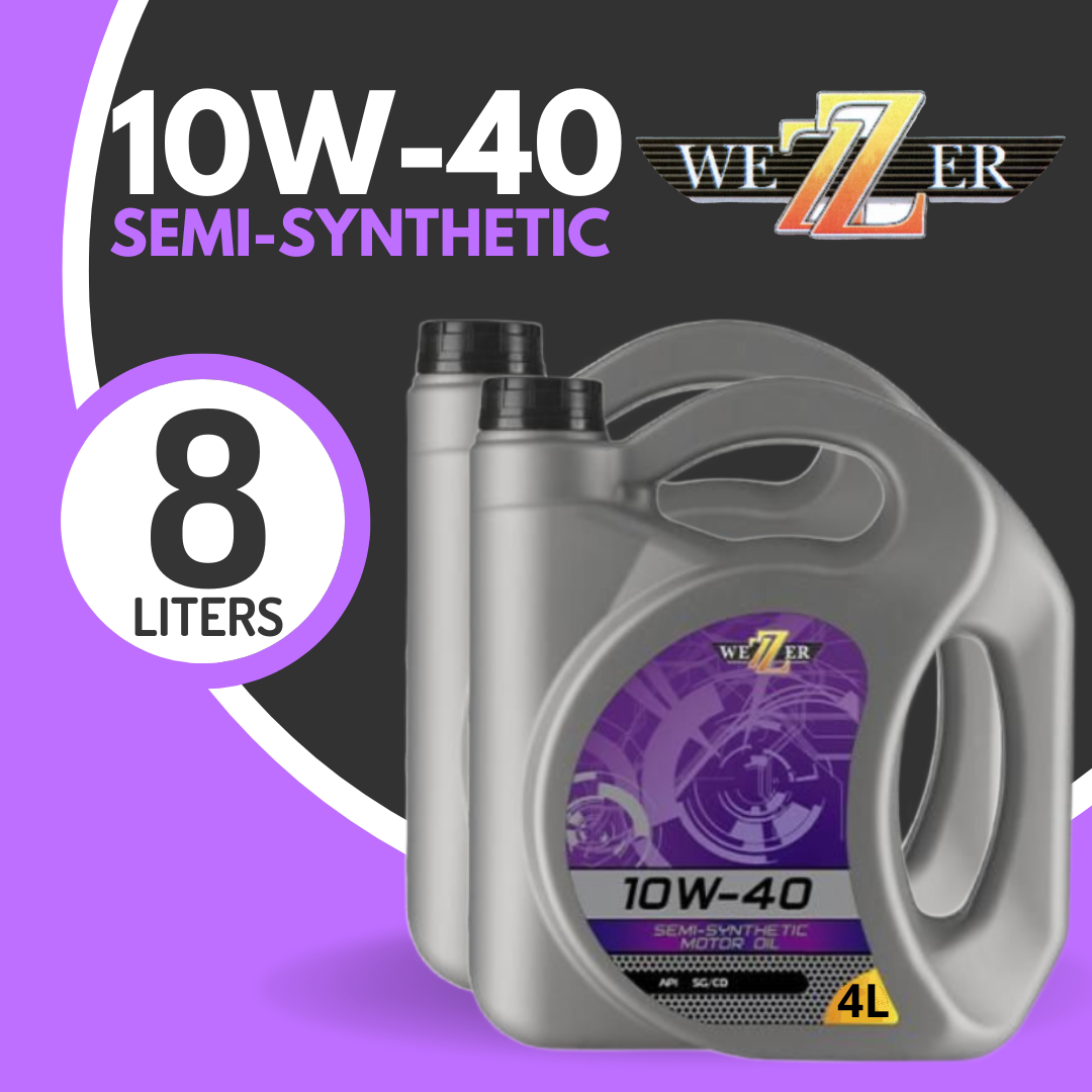 Масло моторное WEZZER 10W-40 синтетическое, 4x2 литра, API SG/CD / Масло 10w40 для двигателя / Масло 10w 40 в двигатель автомобиля