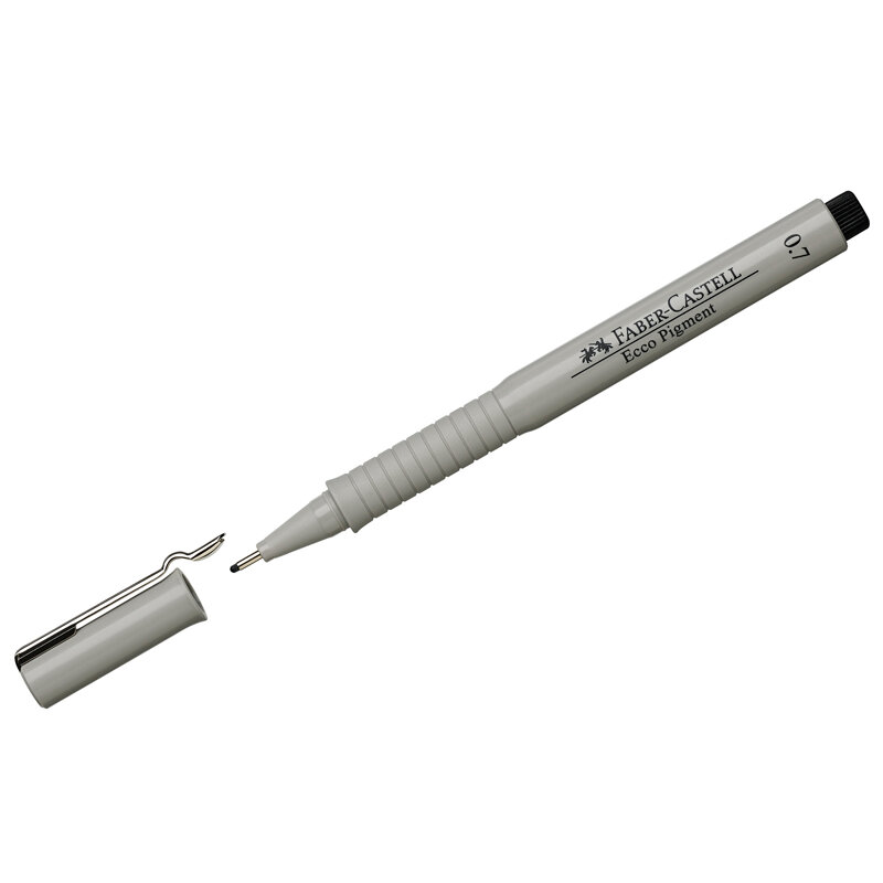 Ручка капиллярная Faber-Castell "Ecco Pigment" черная, 0,7мм - 10шт.