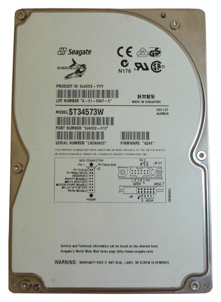 Для серверов Seagate Жесткий диск Seagate 9J4002 4,55Gb 7200 U40SCSI 3.5" HDD