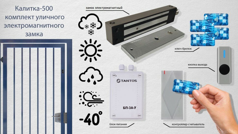 Калитка-500 комплект уличного электромагнитного замка