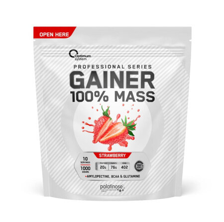 Optimum system 100% Mass Gainer (1 кг.) клубника