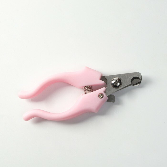 Когтерез боковой малый с фигурными ручками, отверстие 9 мм, розовый - фотография № 4