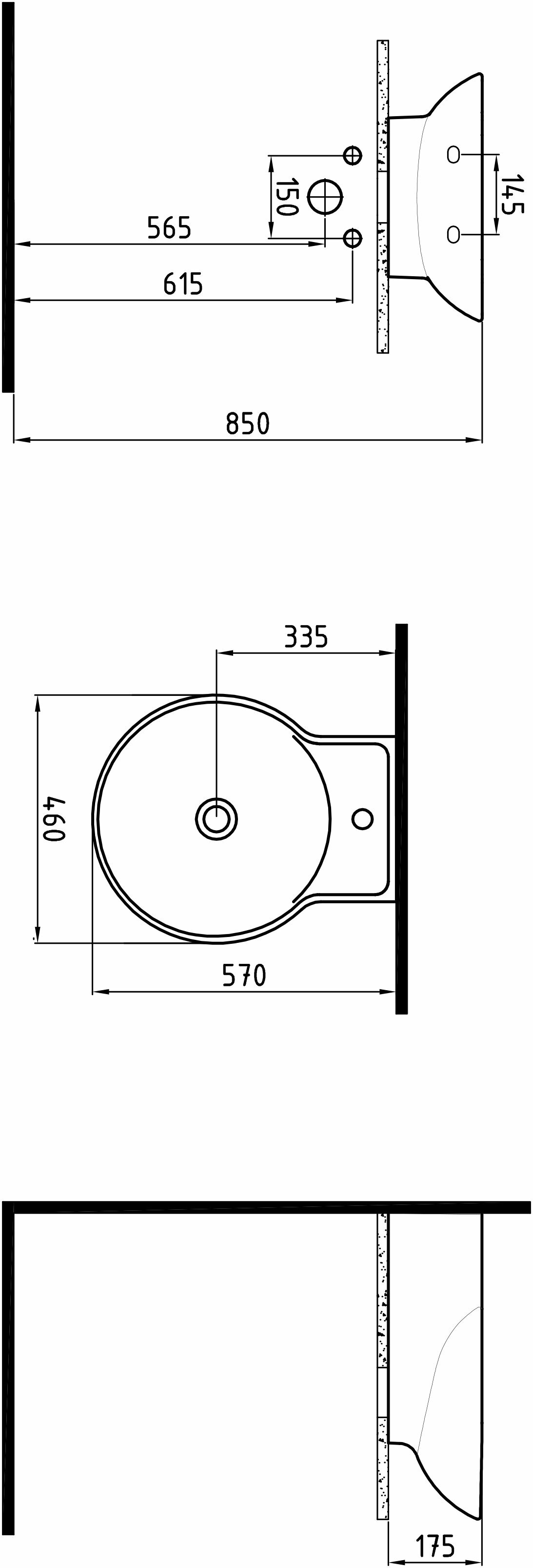 Раковина Bien Harmony HRLG04601FD1W3000 46 см