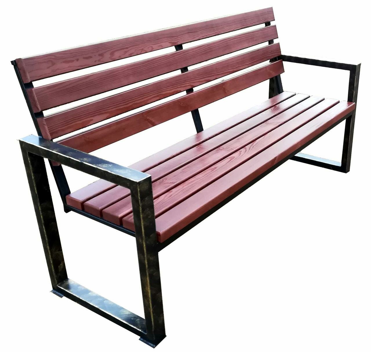 Кованая скамейка садовая, металлическая скамья, лавочка для дачи МА-13 - фотография № 1