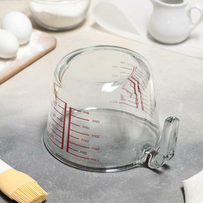 фото Кувшин мерный из жаропрочного стекла Доляна, 1 л, 20,5×16×11 см