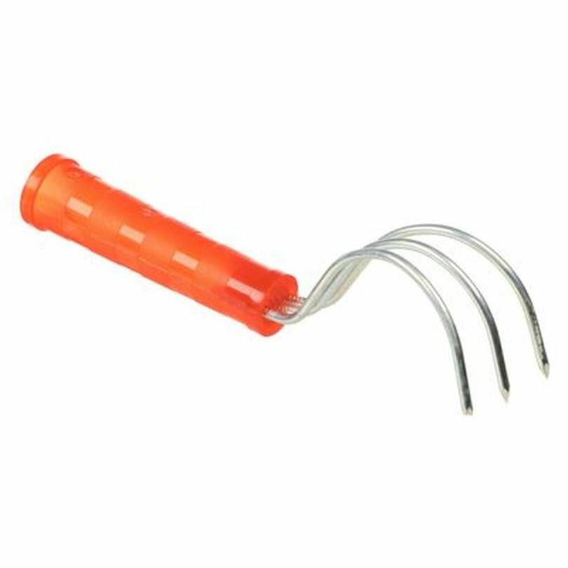 Грабли-рыхлитель садовый, 3 рожковый, с пластиковой ручкой, цвет оранжевый, 1 шт.
