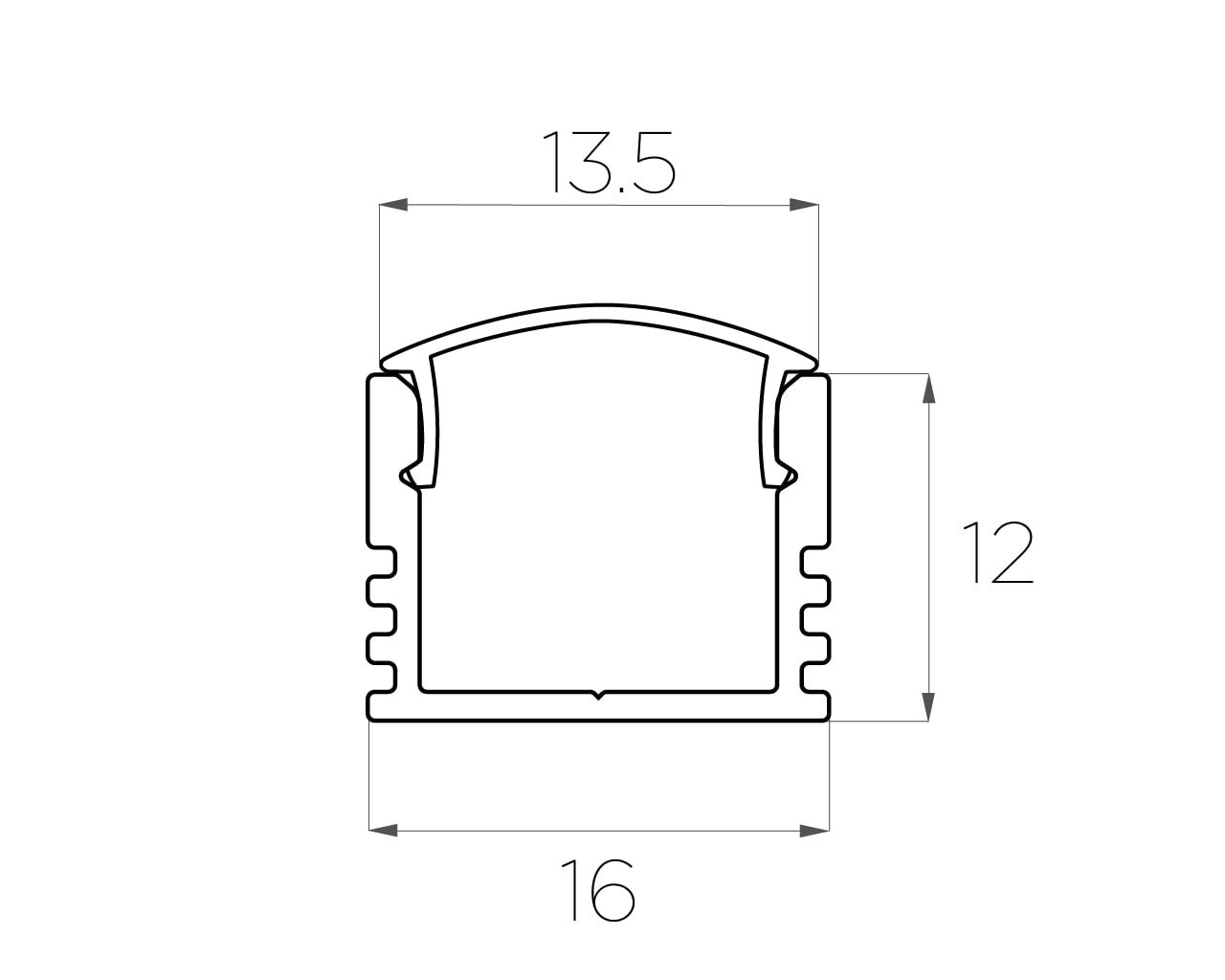 LC-LP1216M16-1 (1м профиль+1м рассеиватель+2 заглушки+2 крепежа) - фотография № 2