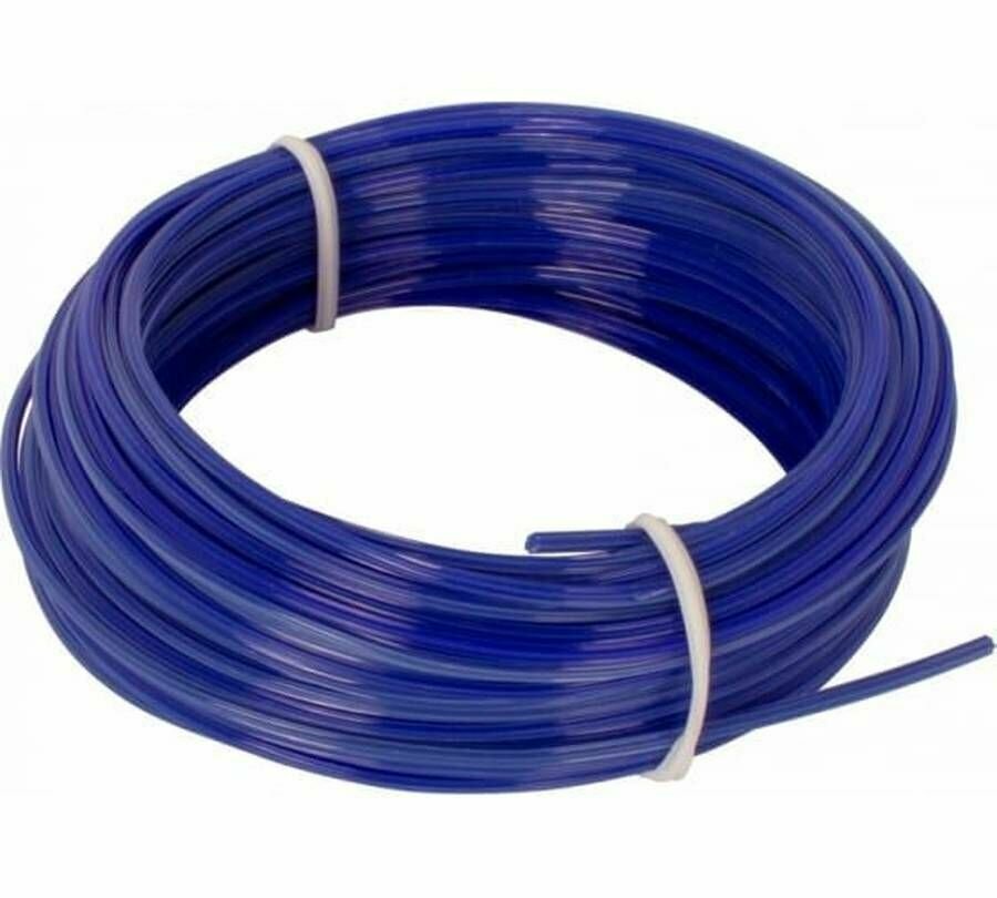 фото Леска для триммера, скрученный квадрат в сечении, синяя, 1.6 мм х 15м, 1 шт.