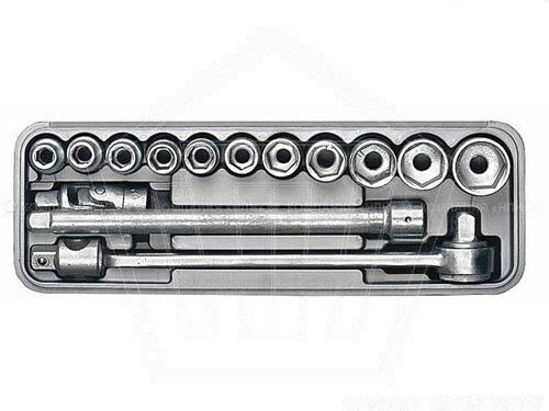 Набор головок 1/2" 13 предметов 6-гранных (10-27 мм) спутник-2 (цинк) низ (57054025)