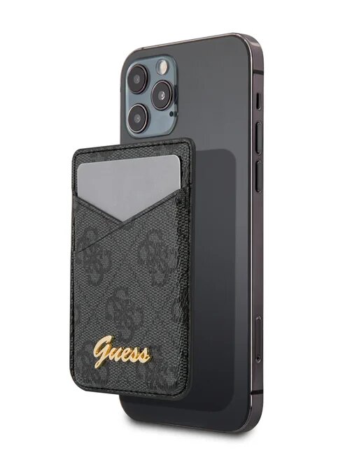 Guess магн. бумажник Wallet Cardslot Magsafe 4G Trangle logo Black, шт