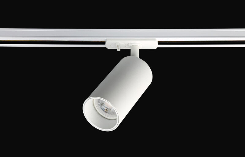фото Трековый светильник Crystal Lux CLT 0.31 013 WH-WH, Галогеновая, Металл/Белый, Металл/Белый, Современный, Для магазина, Цилиндр