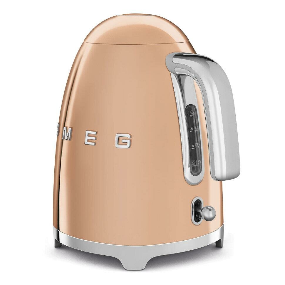 Чайники SMEG/ Стиль 50-х г., чайник электрический, 1.7 л , 2400 Вт, корпус из нержавеющей стали, регулировка температуры,