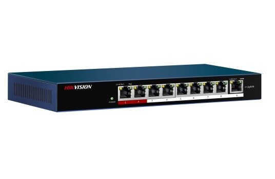 Коммутатор Hikvision DS-3E0109P-E/M 9x100Mb 8PoE+ 58W неуправляемый