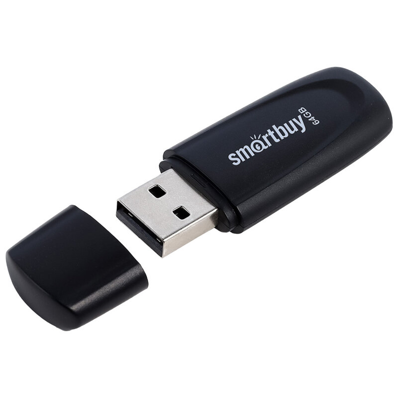 Память Smart Buy "Scout" 64GB USB 2.0 Flash Drive черный - 2 шт.