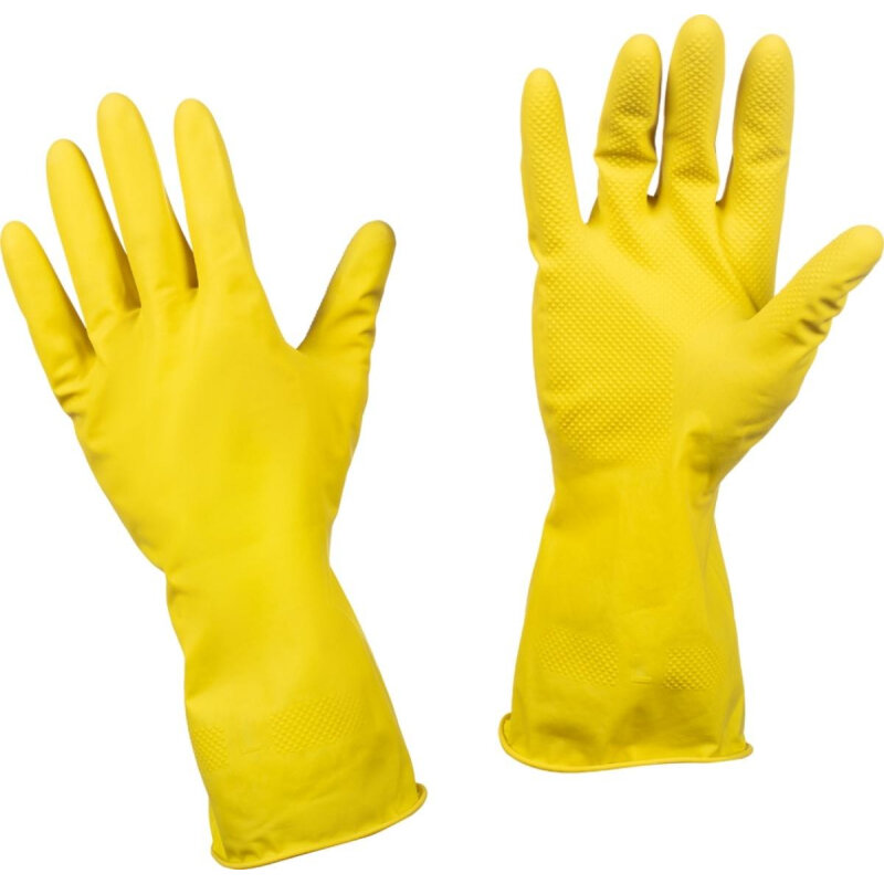 Перчатки резиновые латексные желтые р-р S эконом, 10пара