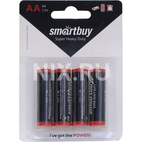 Батарейки Smartbuy Super Heavy Duty R6/4B