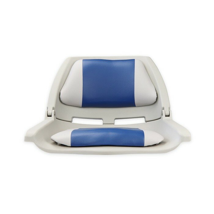 Кресло складное пластиковое с мягкими накладками, белый/синий - фотография № 3