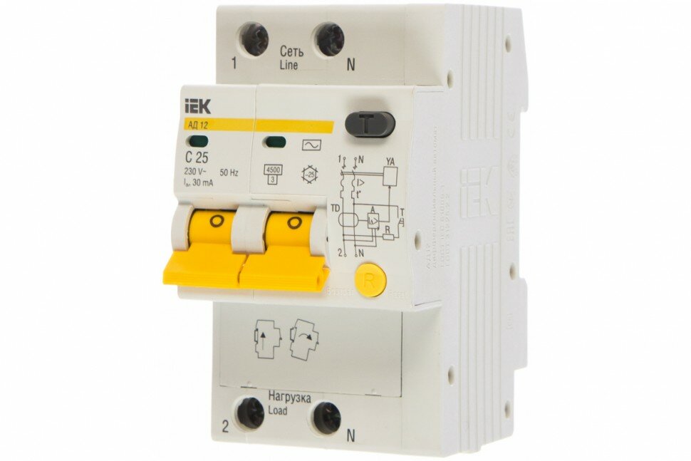 фото Диф.автомат 2Р 25 А 30 мА ИЭК