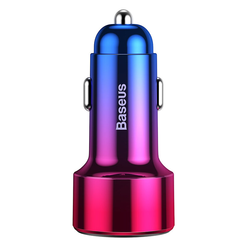 Автомобильное зарядное устройство BASEUS Magic C20C, 2*USB, 5A, 45 Вт, красный, дисплей+быстрая зарядка