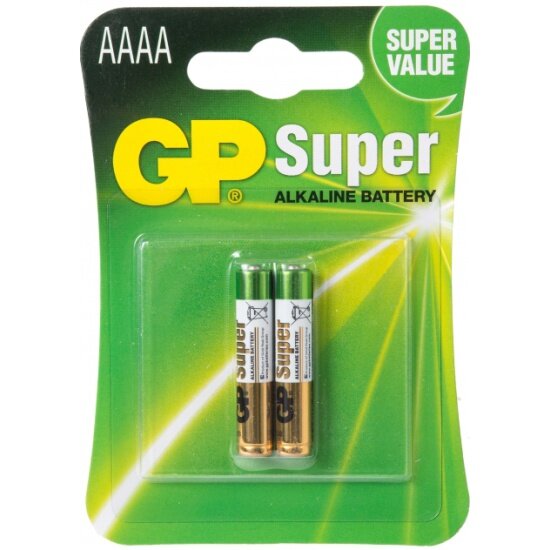 Элемент питания GP Super Alkaline AAAA бл 2, 25A-2CR2