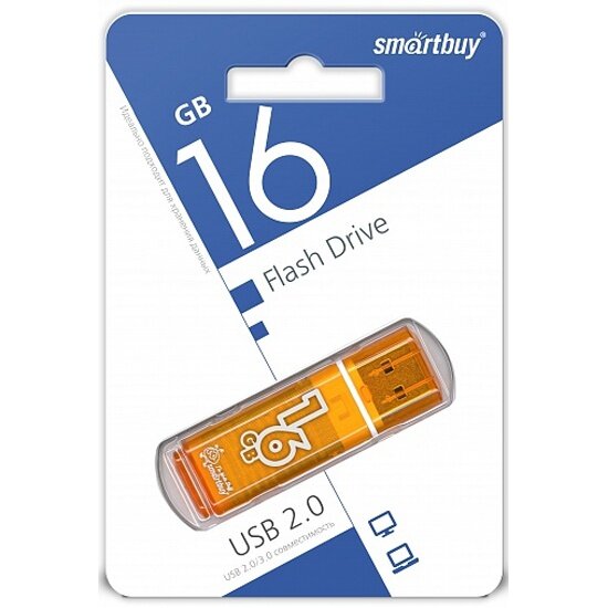 USB флешка SMARTBUY 16Gb Glossy orange USB 2.0