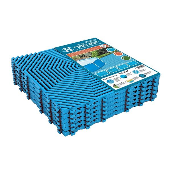 Садовое напольное покрытие HELEX (упаковка 1 м² размер 40×40 см голубое)