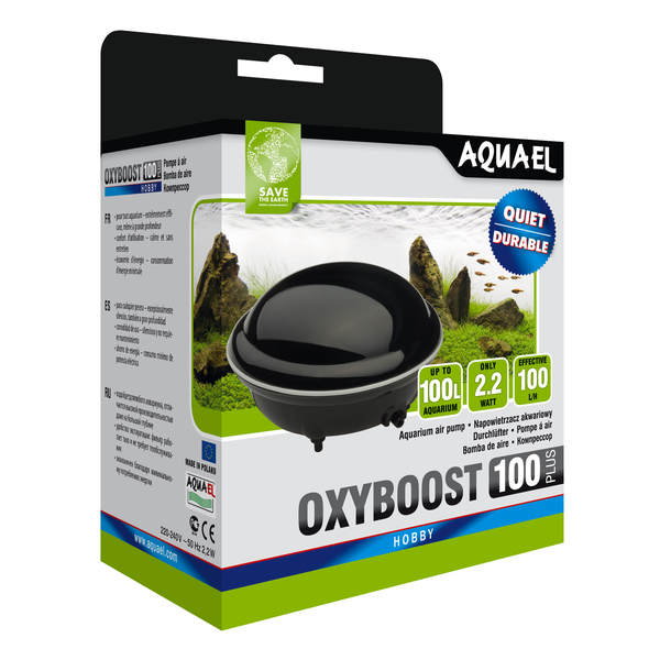 Аксессуары для аквариумов Aquael Компрессор OXYBOOST 200 plus (150-200л) двухканальный, 150л/ч, Потр.мощн.- 2,5 Вт, 1 кг